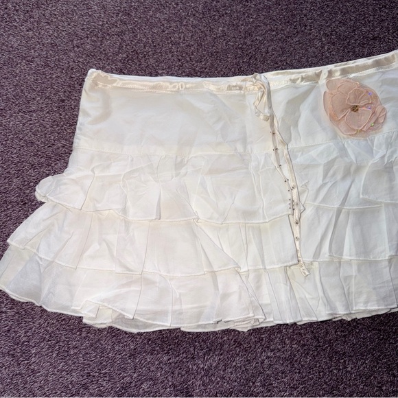 NWT! Vintage Y2K Abercrombie & Fitch 2000s Ruffle Mini Skirt - Picture 4 of 7